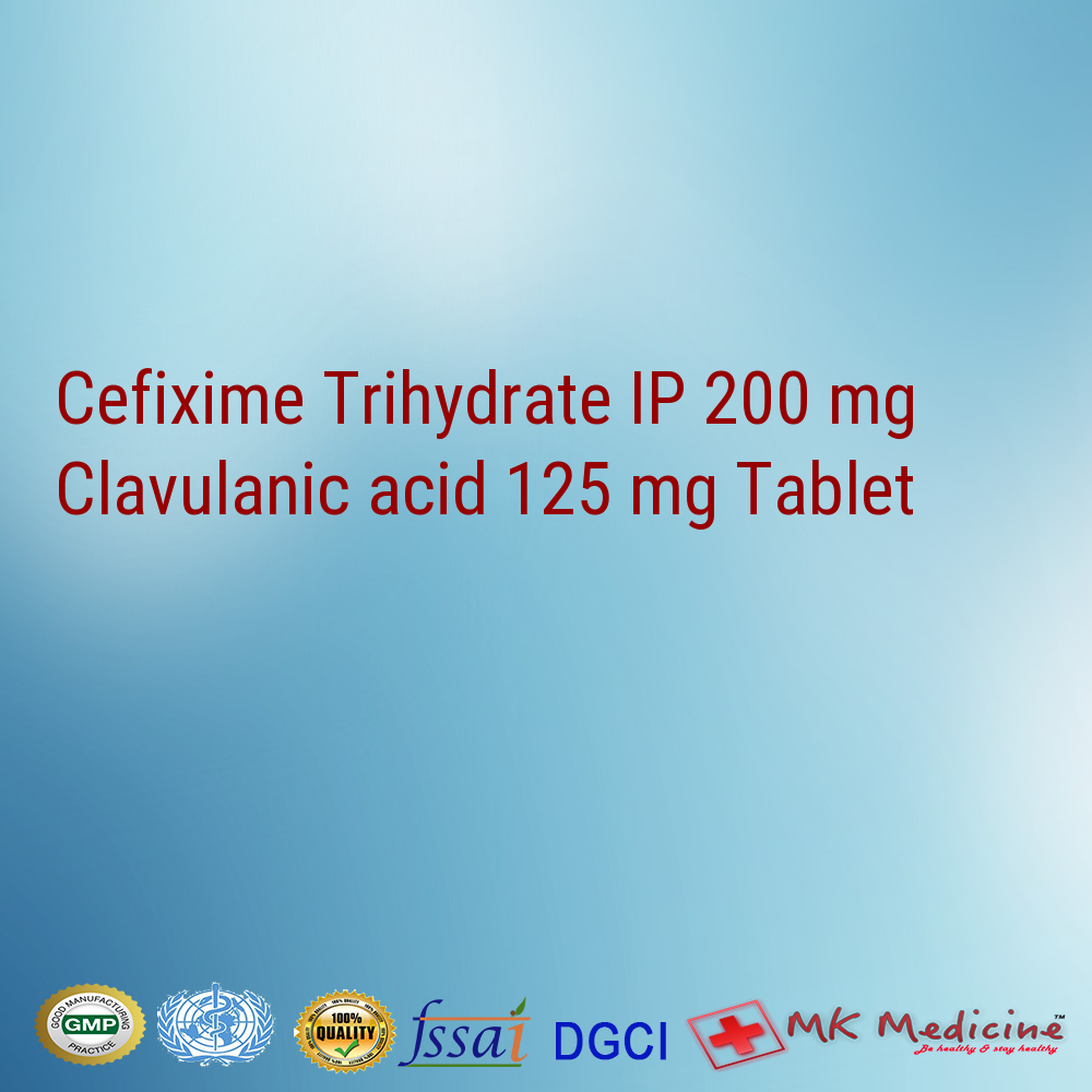 Cefixime Trihydrate IP 200 mg Clavulanic acid 125 mg Tablet