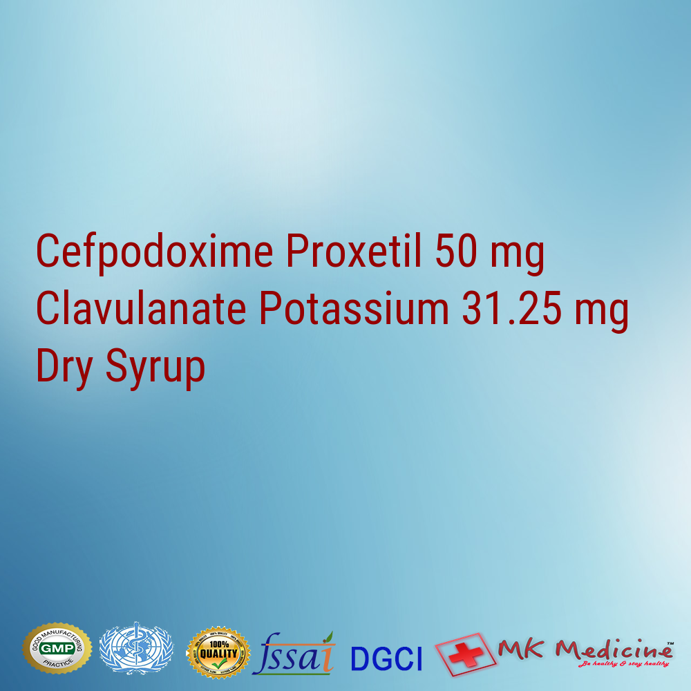 Cefpodoxime Proxetil 50 mg  Clavulanate Potassium 31.25 mg Dry Syrup