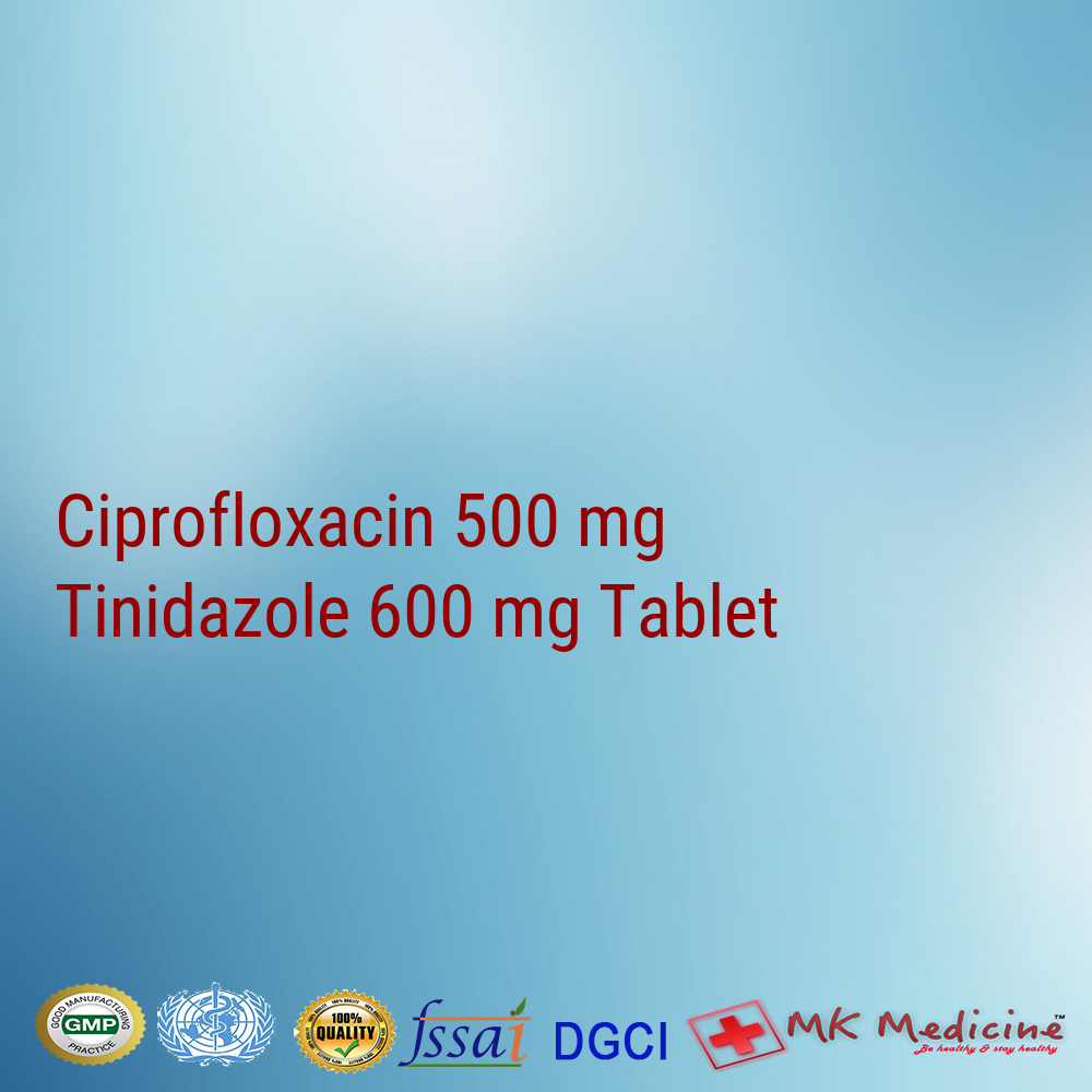 Ciprofloxacin 500 mg  Tinidazole 600 mg Tablet