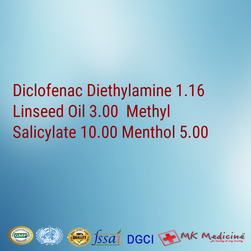 Diclofenac Diethylamine Linseed Oil Methyl Salicylate Menthol gel