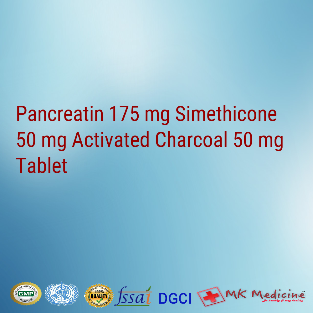 Pancreatin 175 mg Simethicone 50 mg Activated Charcoal 50 mg Tablet