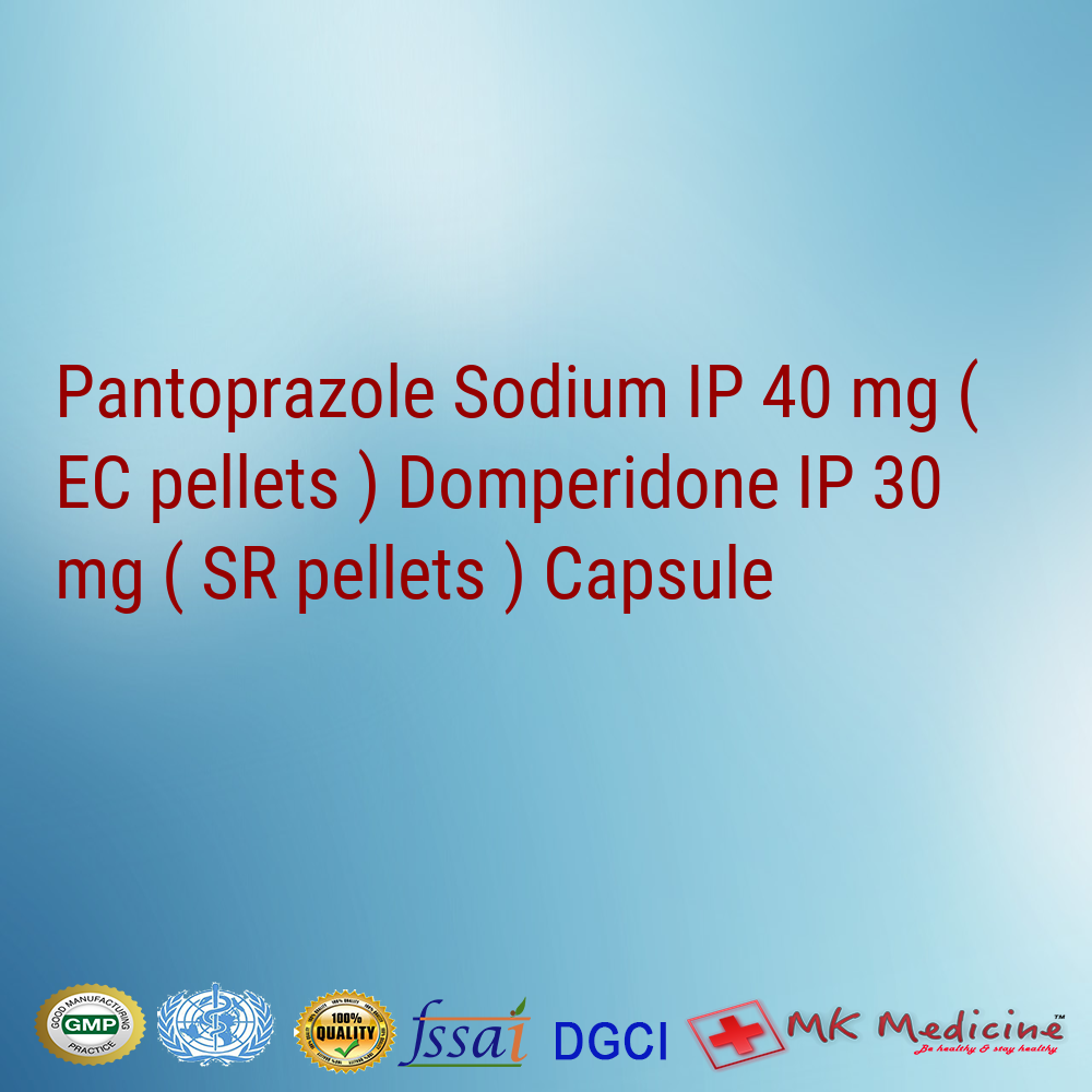 Pantoprazole Sodium IP 40 mg ( EC pellets ) Domperidone IP 30 mg ( SR pellets ) Capsule