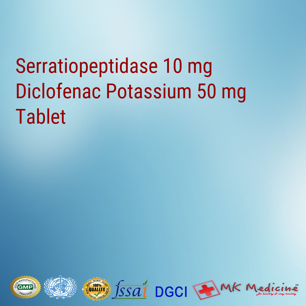 Serratiopeptidase 10 mg  Diclofenac Potassium 50 mg Tablet