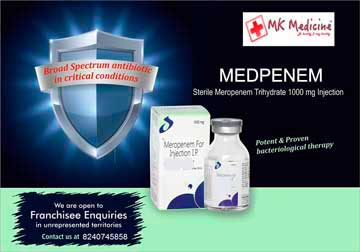 Meropenem 250 mg/500 mg/1000 mg Injection for PCD franchise and Third Party manufacturing